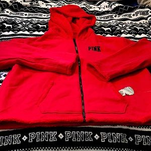 VS PINK REVERSIBLE SHERPA FULL ZIP